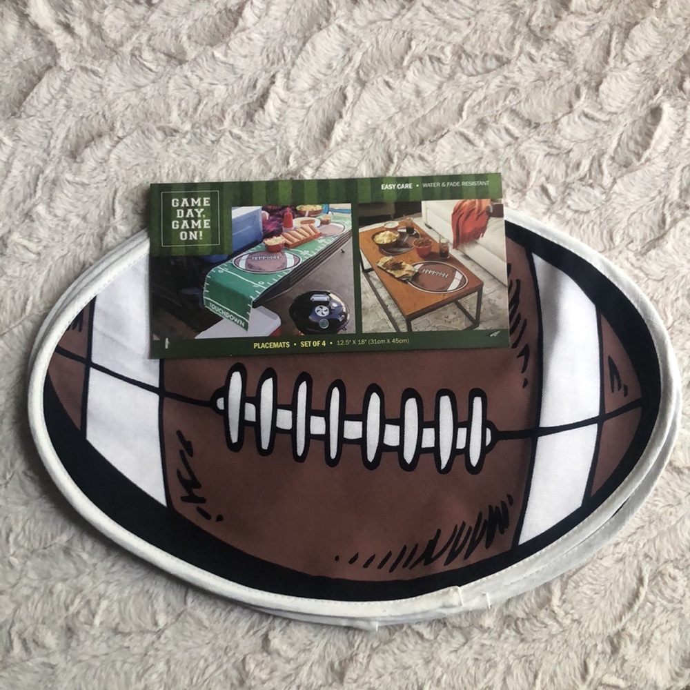Football Shaped Placemats Set - Picture 7 of 7